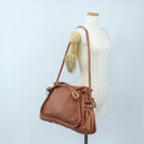 Chloe Paraty Hand Bag Leather 2way Brown Gold Auth 200955V-28