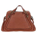 Chloe Paraty Hand Bag Leather 2way Brown Gold Auth 200955V-4