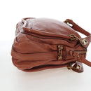 Chloe Paraty Hand Bag Leather 2way Brown Gold Auth 200955V-6