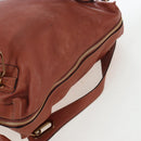 Chloe Paraty Hand Bag Leather 2way Brown Gold Auth 200955V-7