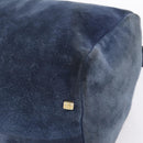 LOEWE Hand Bag Suede Navy Gold Auth 200957-15