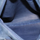 LOEWE Hand Bag Suede Navy Gold Auth 200957-12