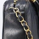 CHANEL Matelasse Chain Shoulder Bag Lamb Skin Black Gold CC Auth 200959V-16