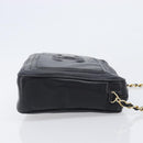 CHANEL Matelasse Chain Shoulder Bag Lamb Skin Black Gold CC Auth 200959V-4