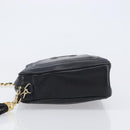 CHANEL Matelasse Chain Shoulder Bag Lamb Skin Black Gold CC Auth 200959V-5