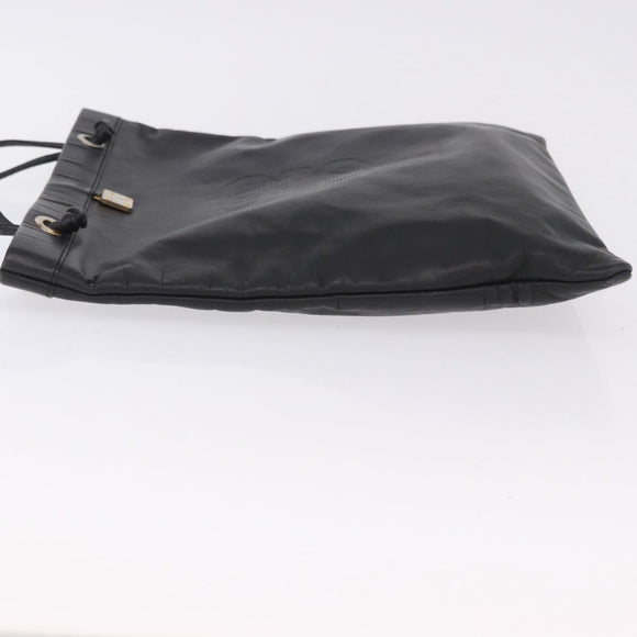 LOEWE Tote Bag Leather Black Gold Auth 200960