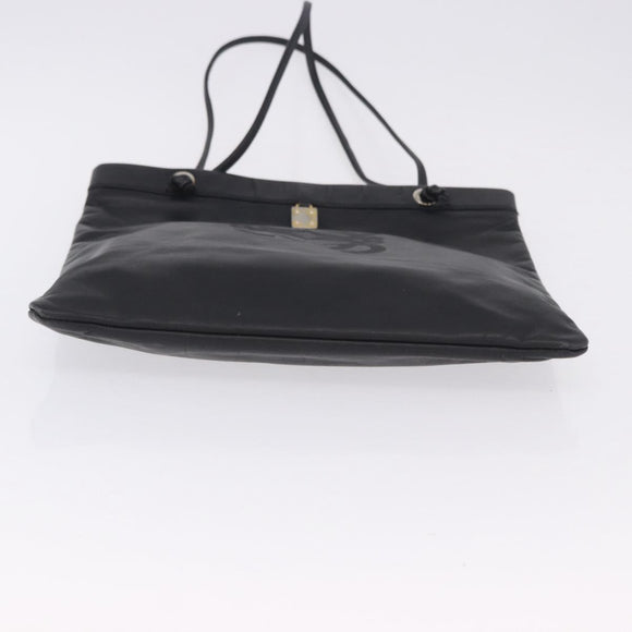 LOEWE Tote Bag Leather Black Gold Auth 200960