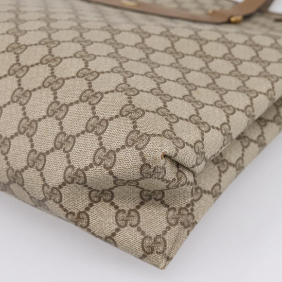 GUCCI GG Supreme Tote Bag PVC Beige Gold 39 02 061 Auth 200961