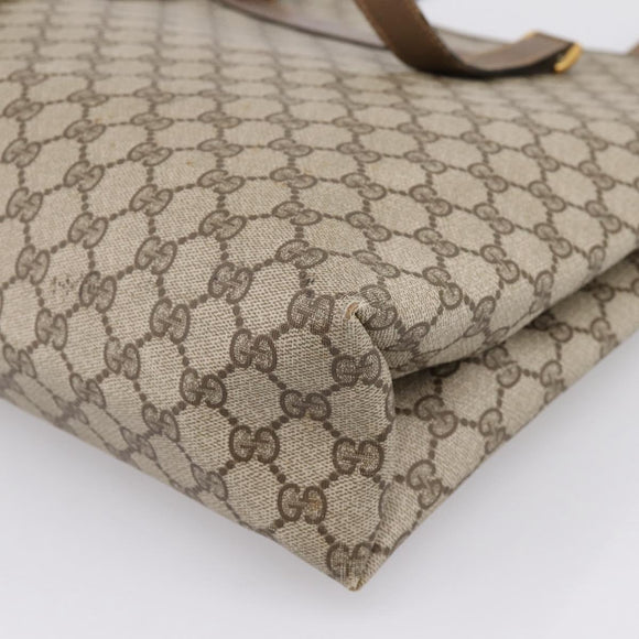 GUCCI GG Supreme Tote Bag PVC Beige Gold 39 02 061 Auth 200961