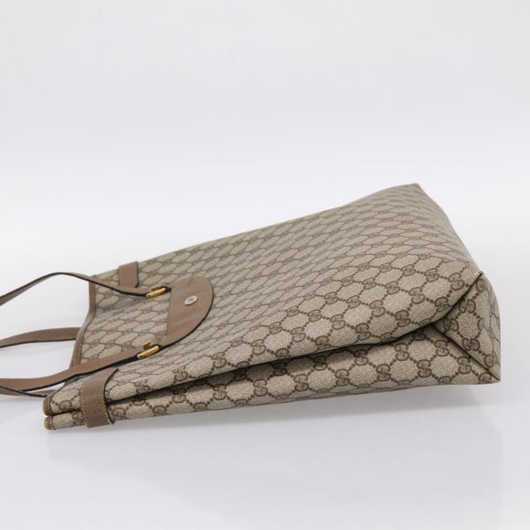 GUCCI GG Supreme Tote Bag PVC Beige Gold 39 02 061 Auth 200961