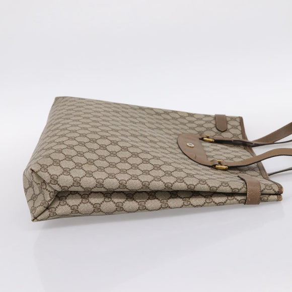 GUCCI GG Supreme Tote Bag PVC Beige Gold 39 02 061 Auth 200961