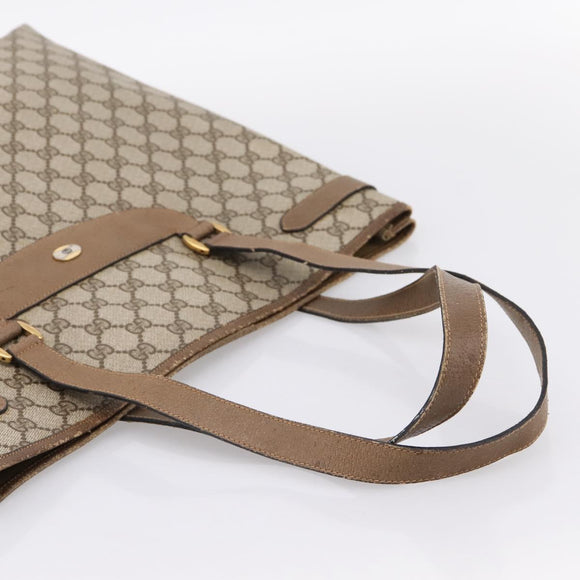 GUCCI GG Supreme Tote Bag PVC Beige Gold 39 02 061 Auth 200961