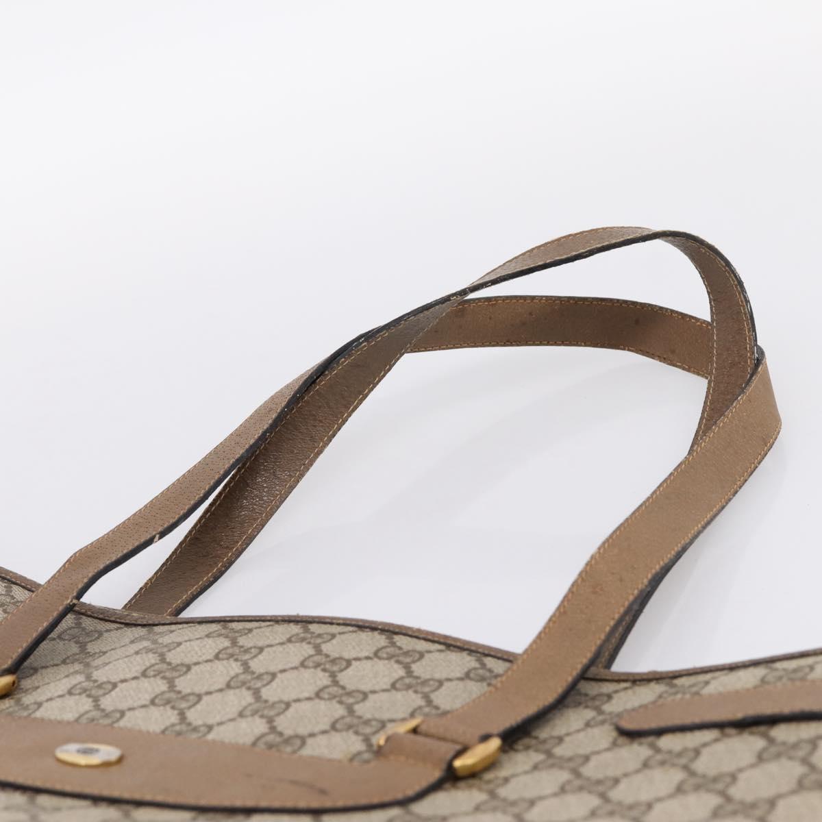 GUCCI GG Supreme Tote Bag PVC Beige Gold 39 02 061 Auth 200961 