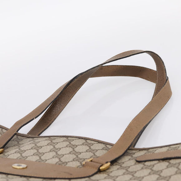GUCCI GG Supreme Tote Bag PVC Beige Gold 39 02 061 Auth 200961