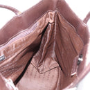 BURBERRY Nova Check Hand Bag PVC Beige Silver Auth 200962-17