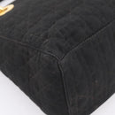 Christian Dior Lady Dior Canage Hand Bag Canvas Black Gold Auth 200963-11