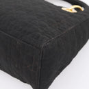 Christian Dior Lady Dior Canage Hand Bag Canvas Black Gold Auth 200963-12