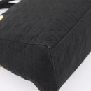 Christian Dior Lady Dior Canage Hand Bag Canvas Black Gold Auth 200963-13
