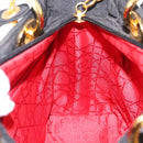 Christian Dior Lady Dior Canage Hand Bag Canvas Black Gold Auth 200963-18