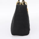 Christian Dior Lady Dior Canage Hand Bag Canvas Black Gold Auth 200963-4