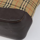BURBERRY Nova Check Tote Bag Canvas Beige Gold Auth 200966-10