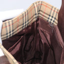 BURBERRY Nova Check Tote Bag Canvas Beige Gold Auth 200966-16