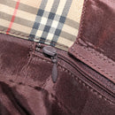 BURBERRY Nova Check Tote Bag Canvas Beige Gold Auth 200966-17