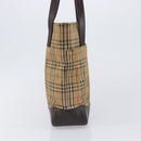 BURBERRY Nova Check Tote Bag Canvas Beige Gold Auth 200966-4
