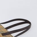 BURBERRY Nova Check Tote Bag Canvas Beige Gold Auth 200966-8