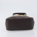 BURBERRY Nova Check Tote Bag Canvas Beige Gold Auth 200966-9