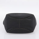 FENDI Celeria Tote Bag Leather Black Silver Auth 200968A-5