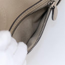 CELINE Luggage Micro Shopper Hand Bag Leather Beige Silver Auth 200973V-22