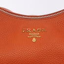PRADA Shoulder Bag Vittero Dino Leather Orange Gold Auth 200974SAM-18