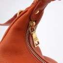 PRADA Shoulder Bag Vittero Dino Leather Orange Gold Auth 200974SAM-19