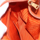 PRADA Shoulder Bag Vittero Dino Leather Orange Gold Auth 200974SAM-21