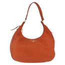 PRADA Shoulder Bag Vittero Dino Leather Orange Gold Auth 200974SAM-13