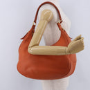 PRADA Shoulder Bag Vittero Dino Leather Orange Gold Auth 200974SAM-25