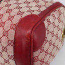 GUCCI GG Canvas Sherry Line Boston Bag Red Gold Auth 200975-10