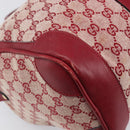 GUCCI GG Canvas Sherry Line Boston Bag Red Gold Auth 200975-11
