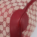 GUCCI GG Canvas Sherry Line Boston Bag Red Gold Auth 200975-12
