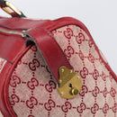 GUCCI GG Canvas Sherry Line Boston Bag Red Gold Auth 200975-14