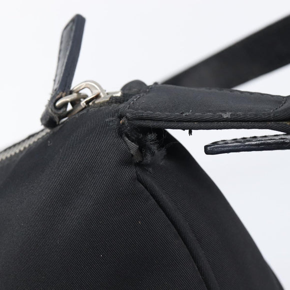 FENDI Shoulder Bag Nylon Black Silver Auth 200978