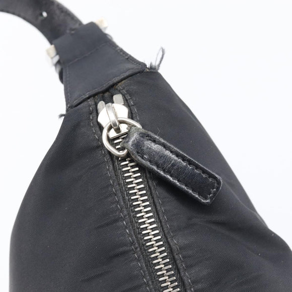 FENDI Shoulder Bag Nylon Black Silver Auth 200978