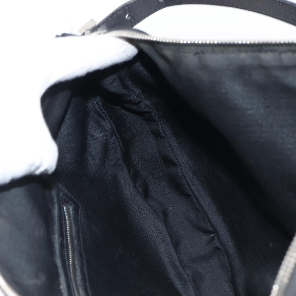 FENDI Shoulder Bag Nylon Black Silver Auth 200978