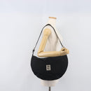 FENDI Shoulder Bag Nylon Black Silver Auth 200978-25