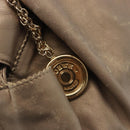 LOEWE Hand Bag Leather Gold Auth 200979-17
