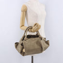 LOEWE Hand Bag Leather Gold Auth 200979-24