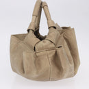 LOEWE Hand Bag Leather Gold Auth 200979-3