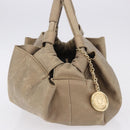 LOEWE Hand Bag Leather Gold Auth 200979-4