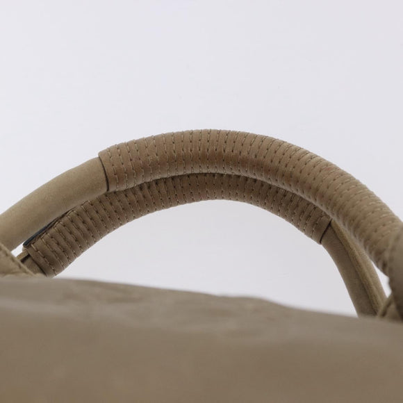 LOEWE Hand Bag Leather Gold Auth 200979